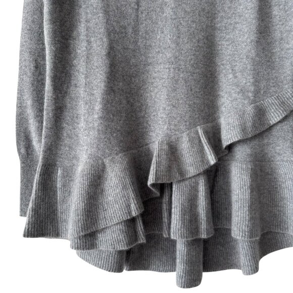 🆕 Isaac Mizrahi 100% Cashmere Asymmetrical Ruffle Peplum Sweater - Picture 5 of 7